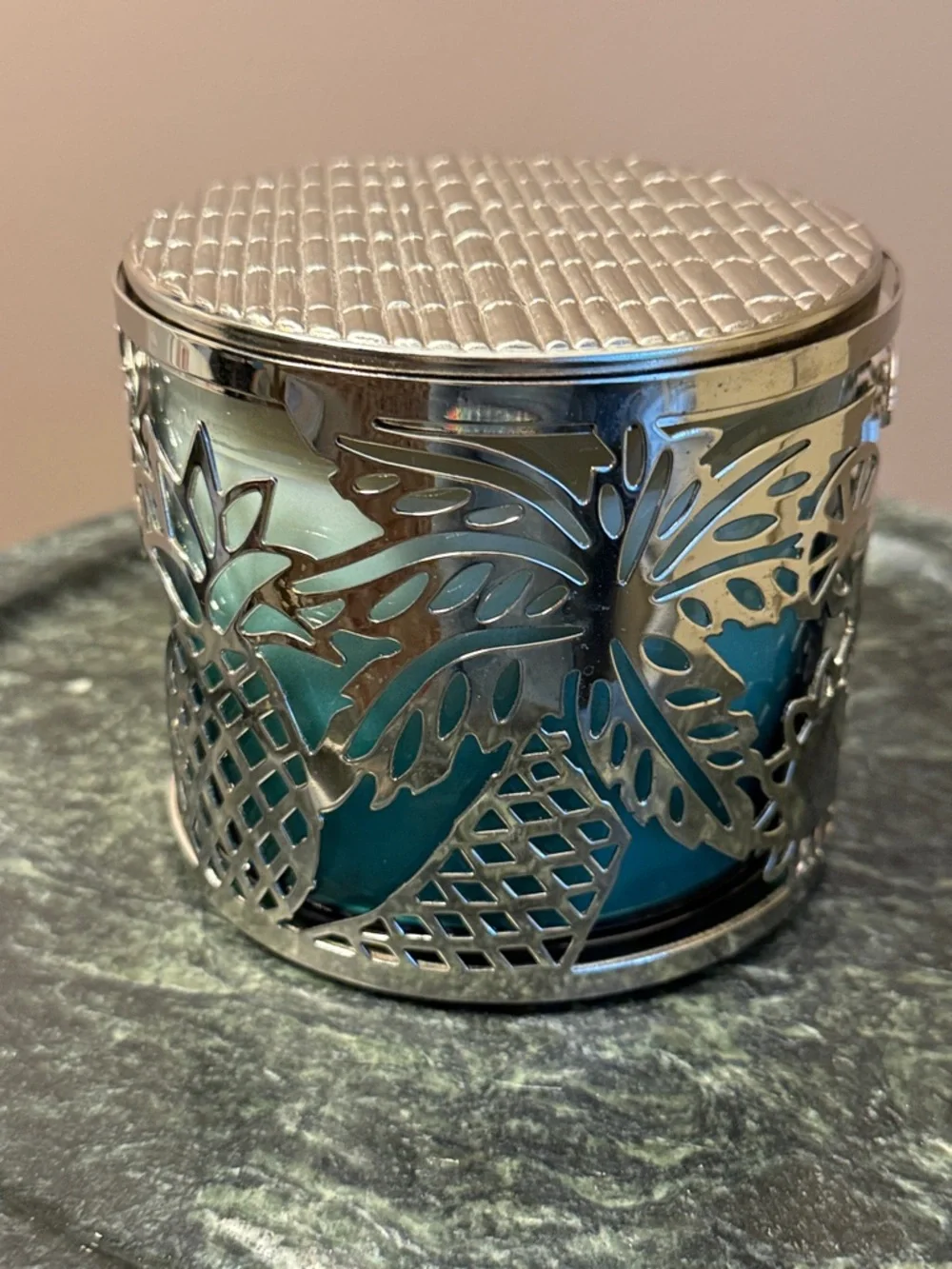 White Barn Eucalyptus Rain Candle -chrome color “Margaritaville” candle holder - Picture 6 of 16